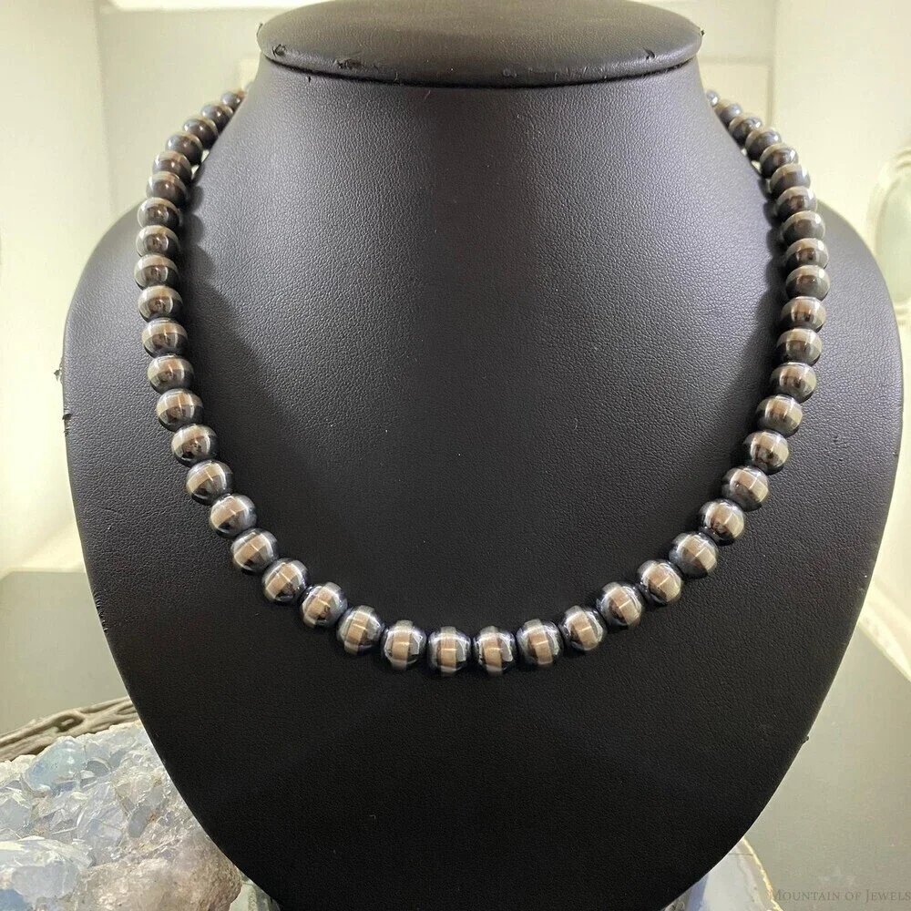 Sterling Silver Navajo Pearl Necklace Length 18